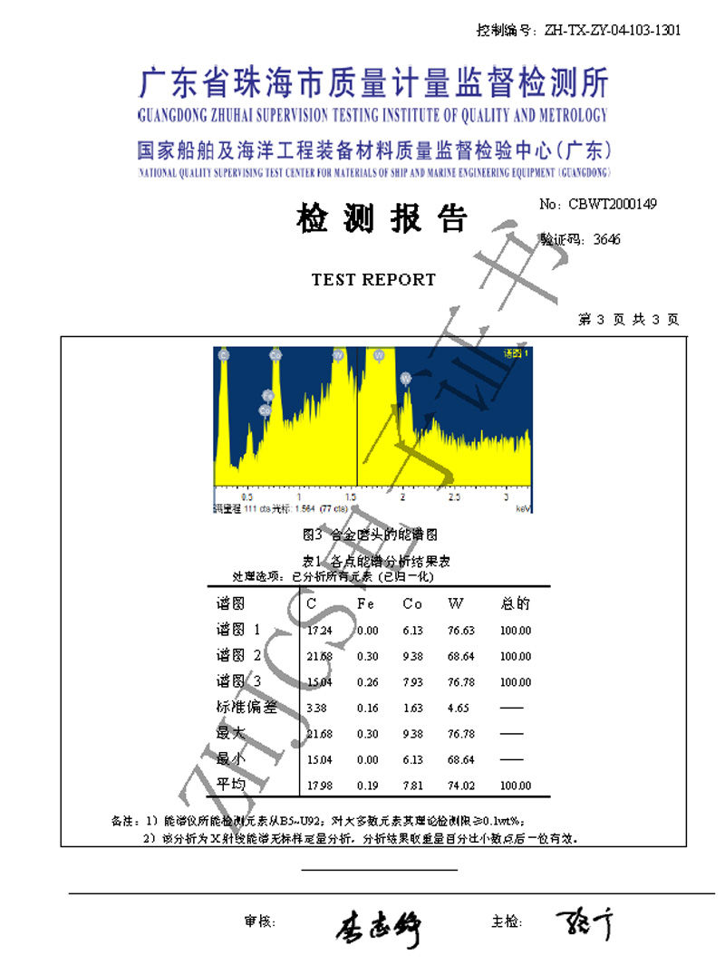 宽齿合金能谱分析